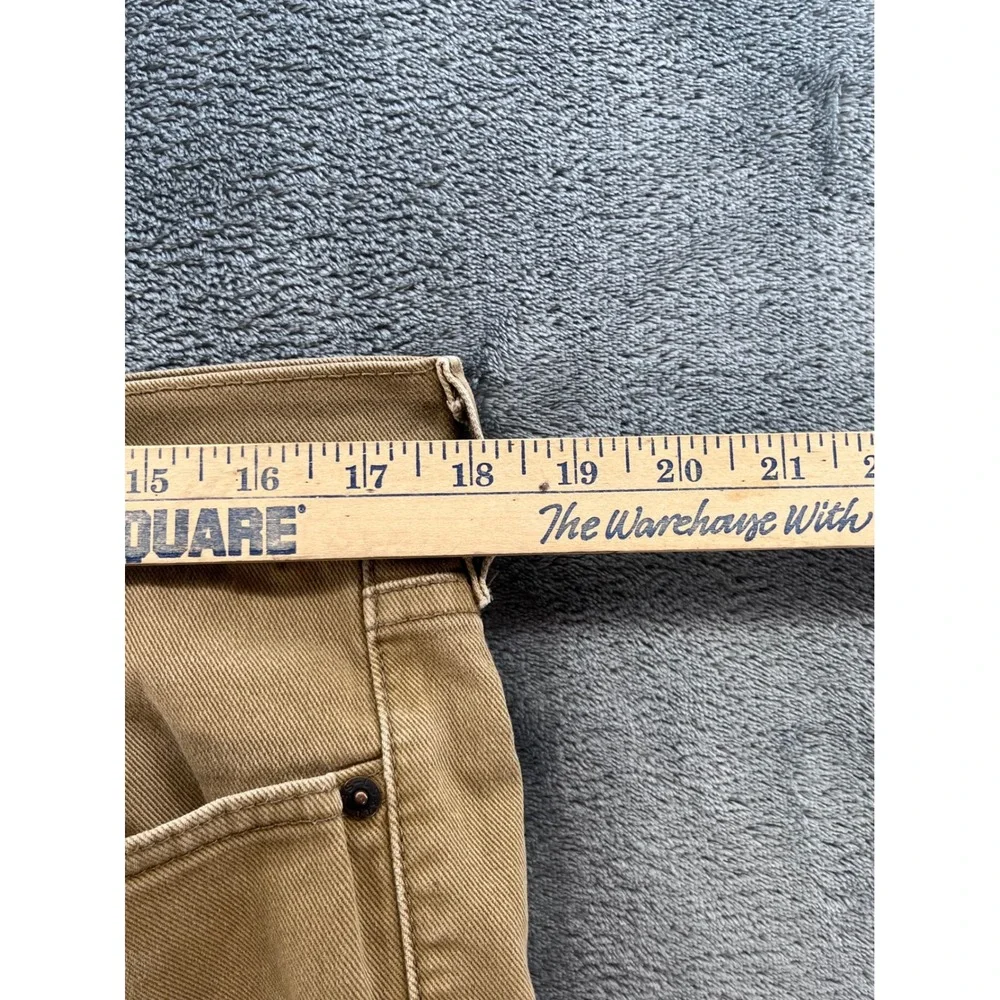 Levis 513 Slim Straight Pants Mens 34x30 Tan Khaki Cotton Blend Trousers